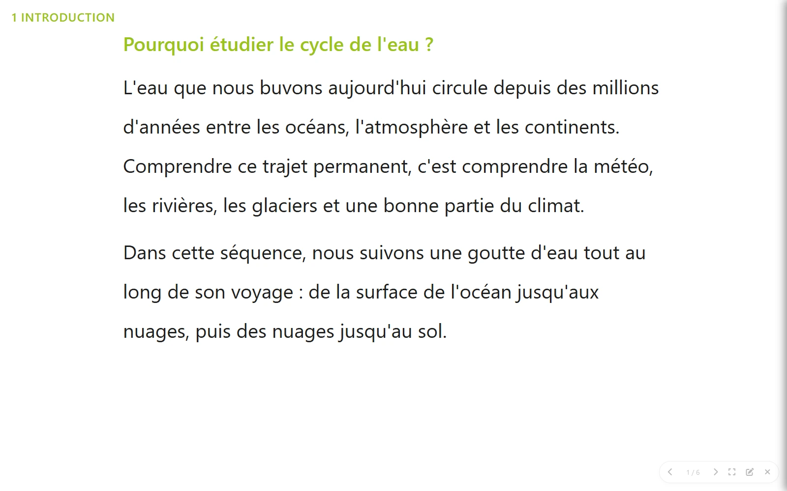Une diapositive du mode diaporama d'eduKa, issue de la même séquence que l'éditeur montré plus haut.